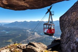 Jasper Skytram with a view of Jasper